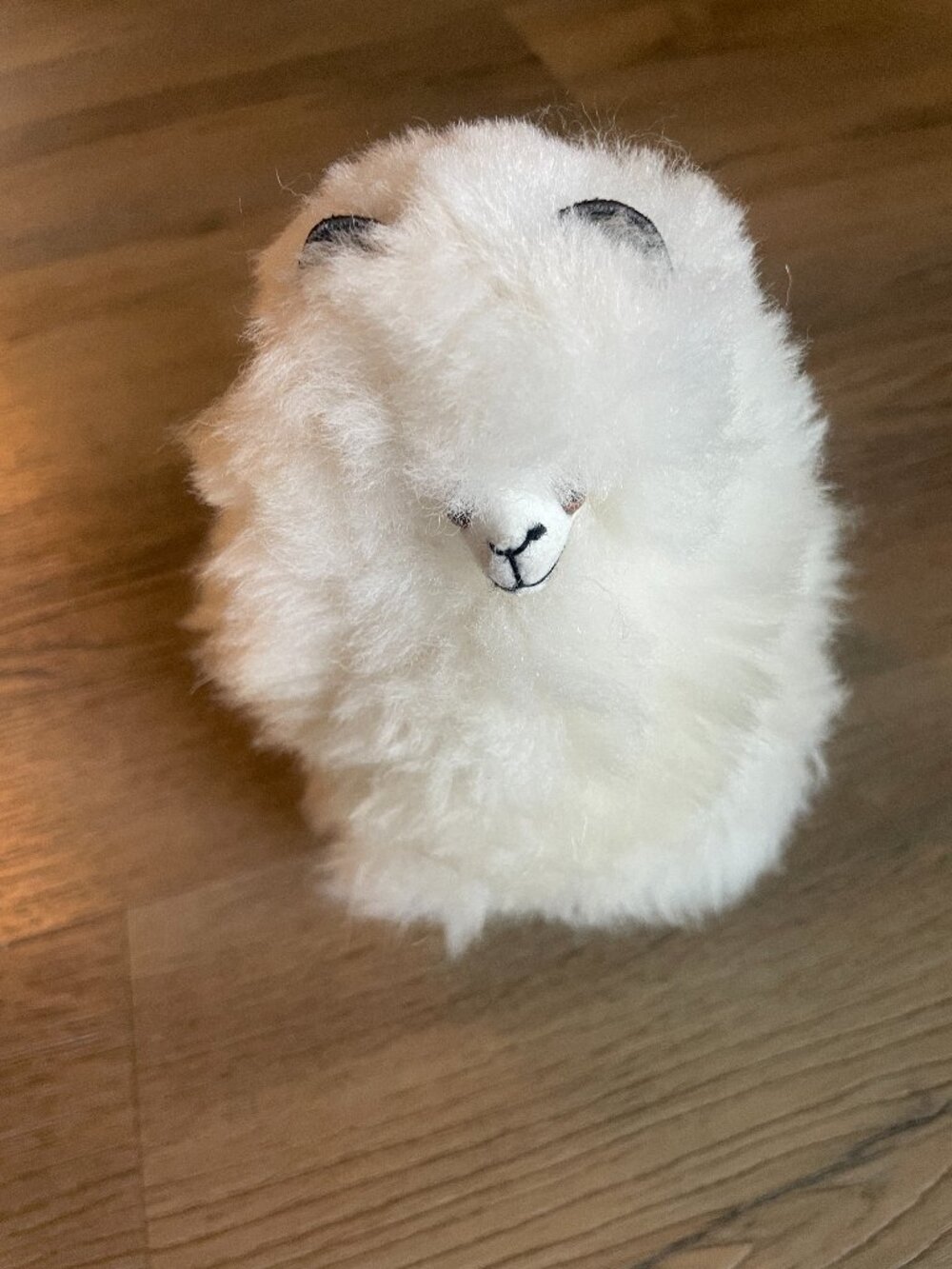 Llama Hand Made Real Alpaca Fur Soft Plush Self Standing 8" Tall Figure!